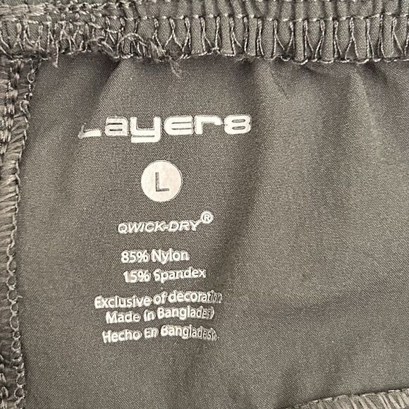 Layer 8 Pants Women L Green/Gray Pullon Qwick dry Pockets Outdoor Athleisure - Picture 3 of 12